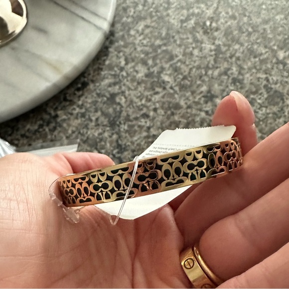Coach Gold and Black Signature Bangle - Picture 4 of 5